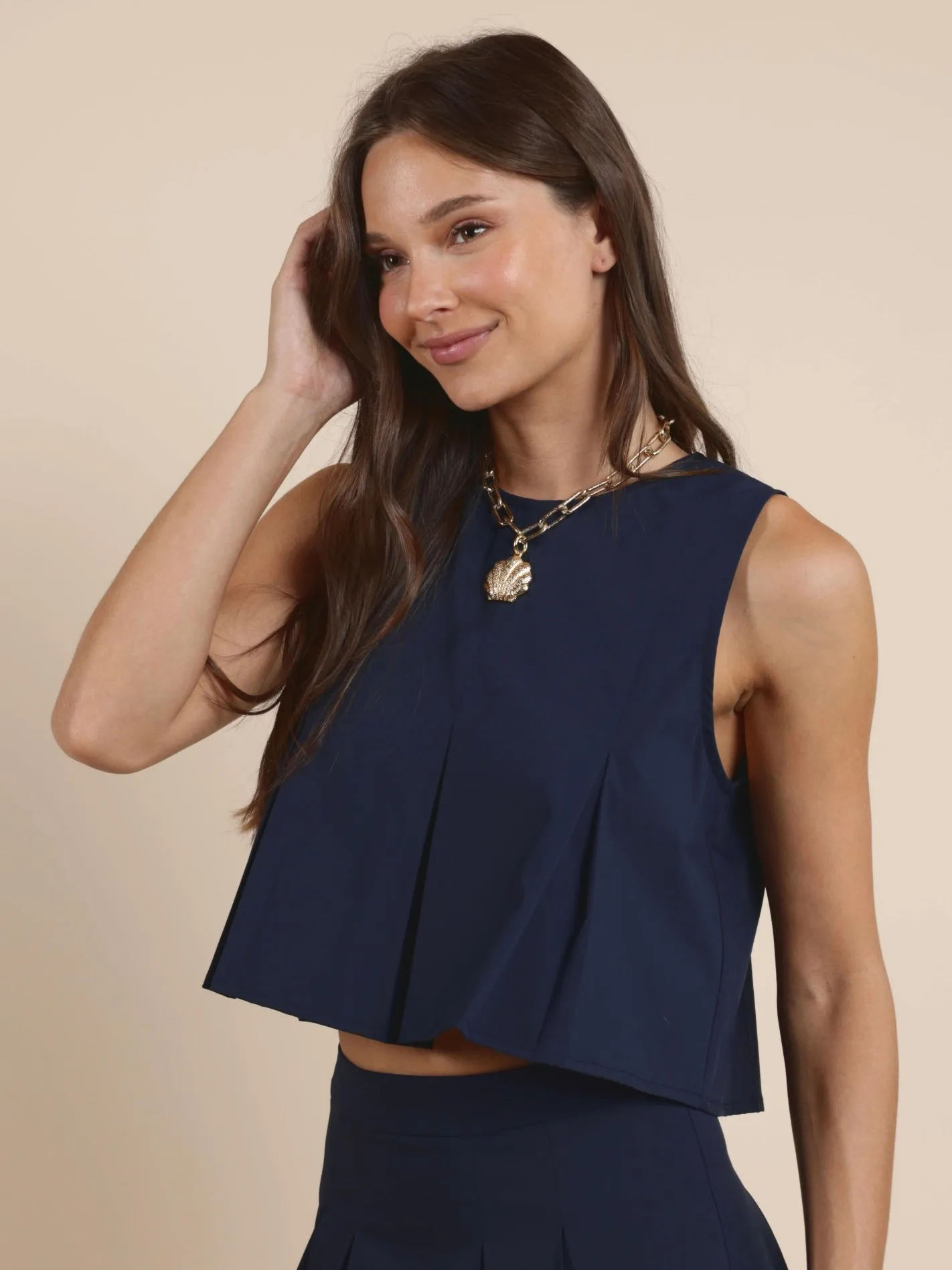 Ocean Calls Pleats Top