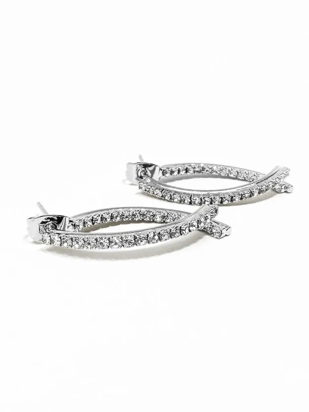 Pave Fish Hoop Earring