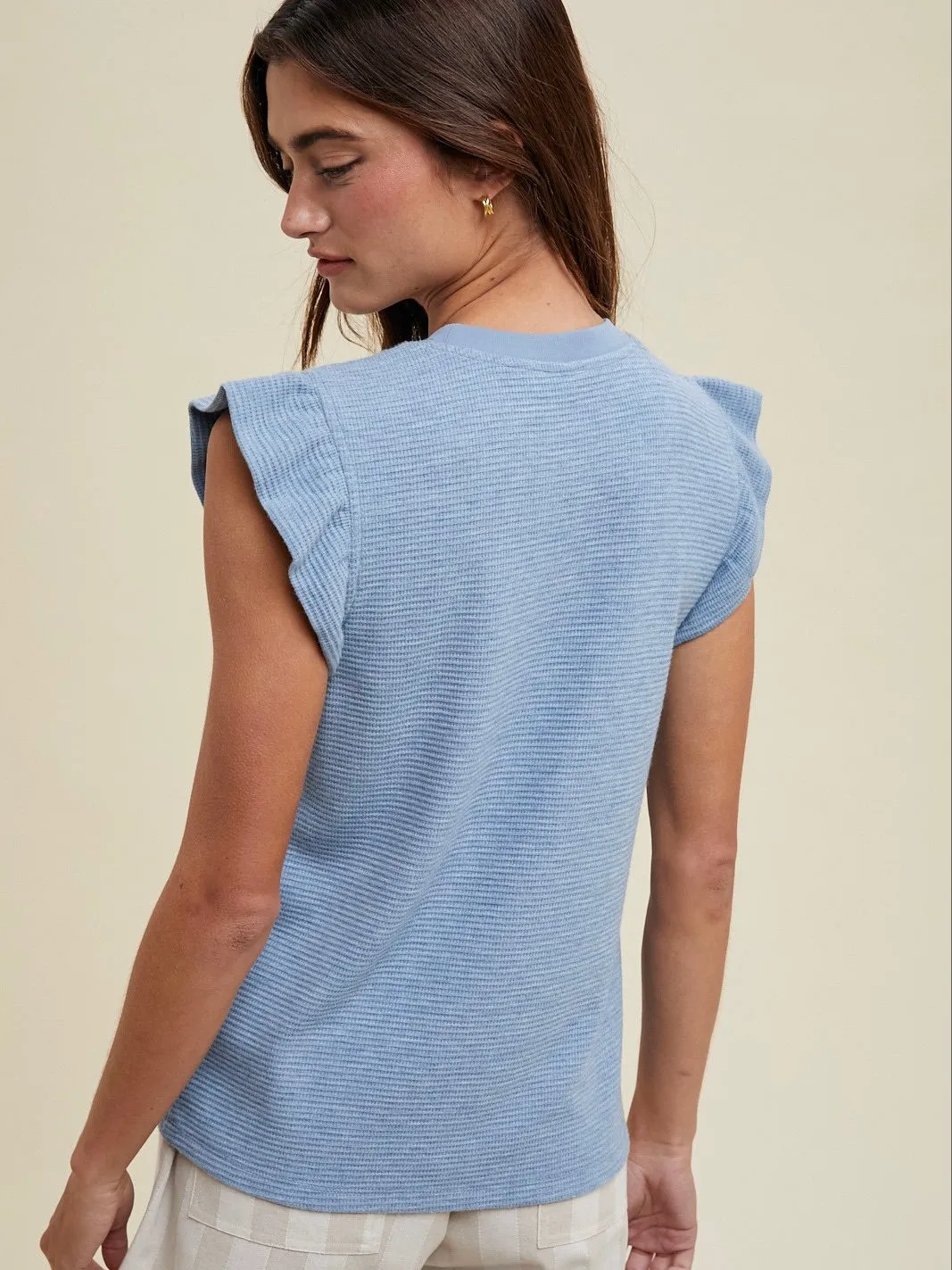 Ruffle Sleeve Knit Top