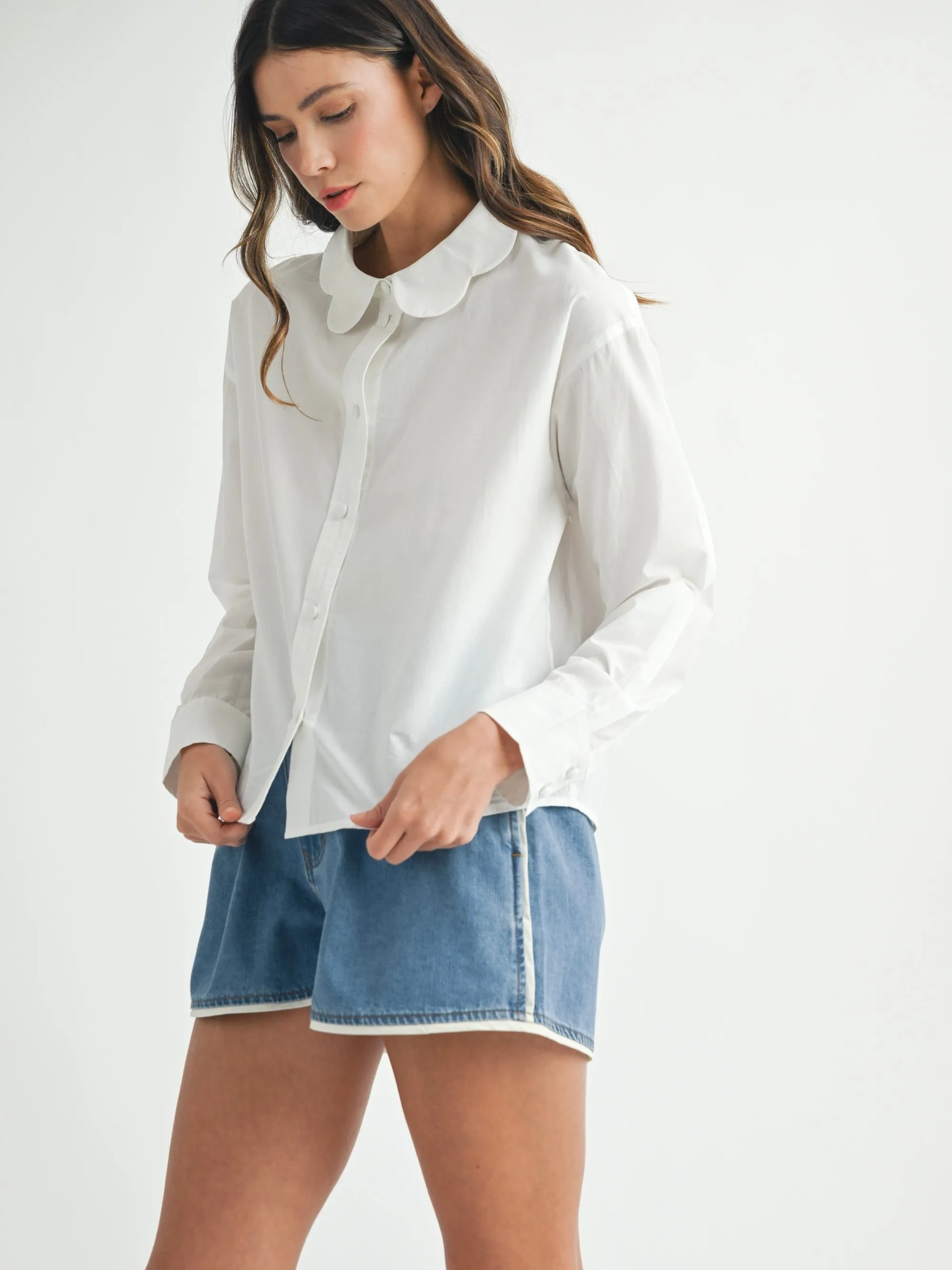 Sally Scalloped Collar Shirt