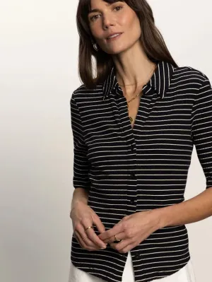 {Sanctuary} Half Sleeve Rib Knit Shirt