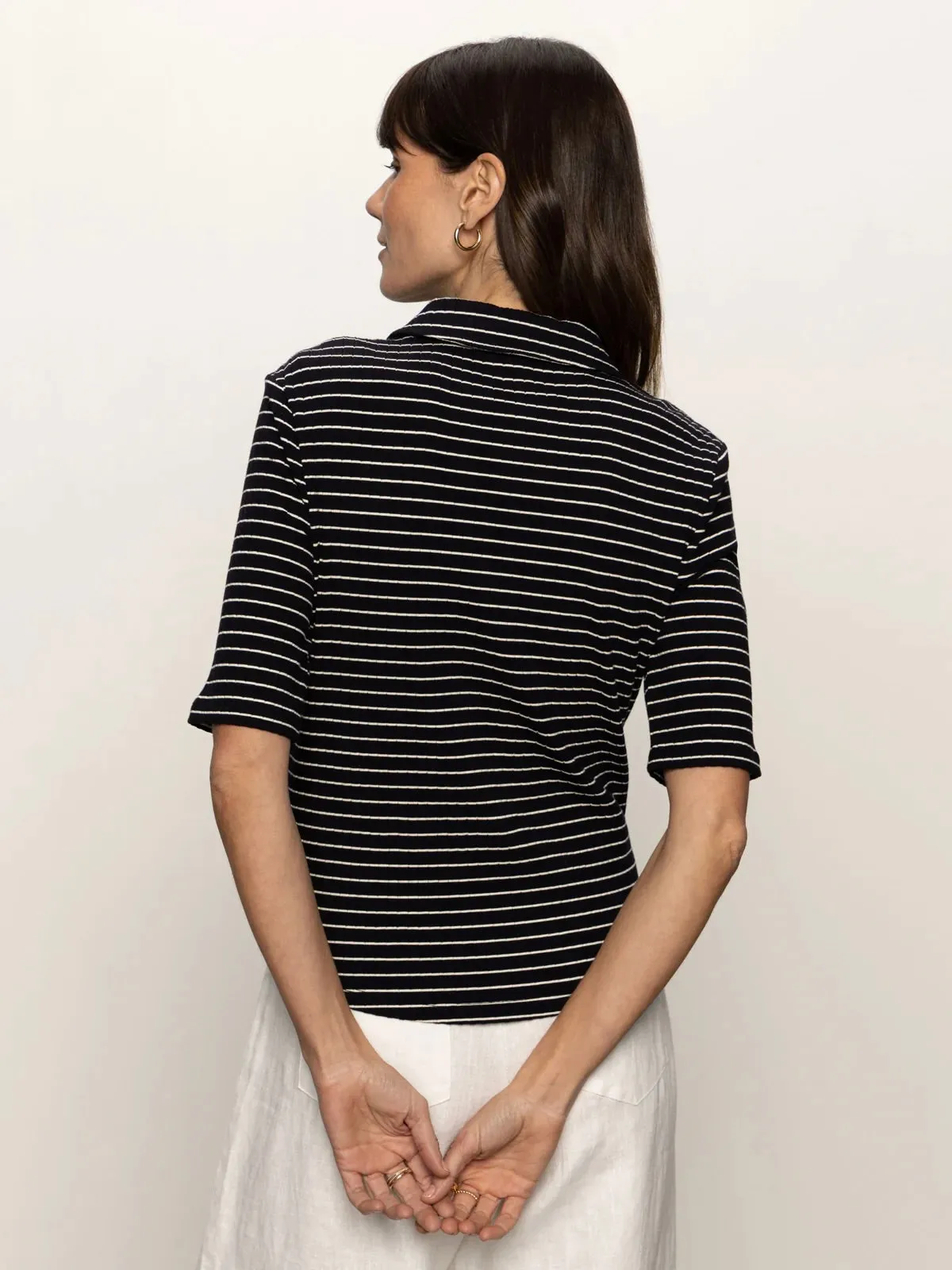 {Sanctuary} Half Sleeve Rib Knit Shirt