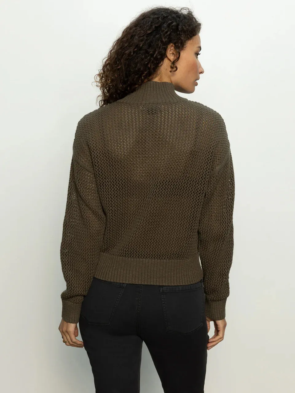 {Sanctuary} Open Knit 1/2 Zip