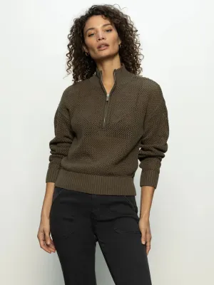 {Sanctuary} Open Knit 1/2 Zip