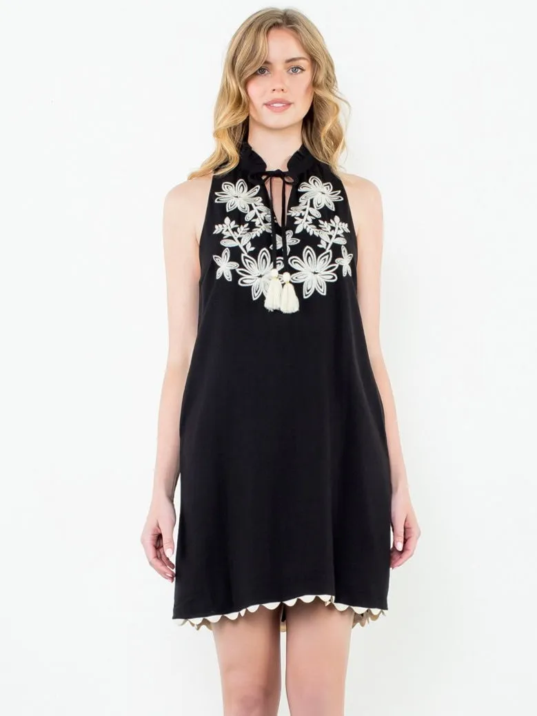 Sara Sleeveless Embroidered Dress