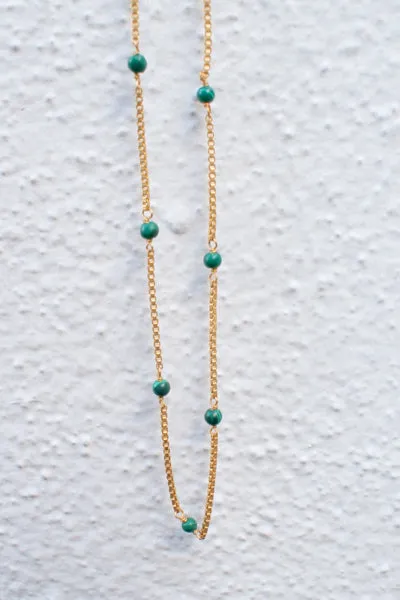 Shyla Venus Slim Malachite Necklace