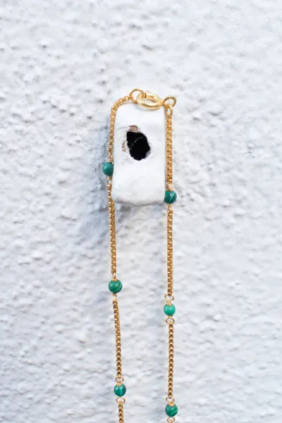 Shyla Venus Slim Malachite Necklace