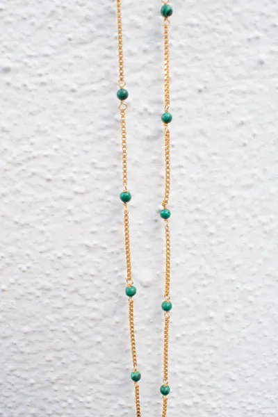 Shyla Venus Slim Malachite Necklace