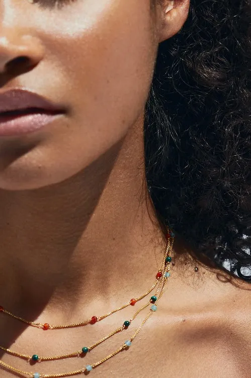 Shyla Venus Slim Malachite Necklace