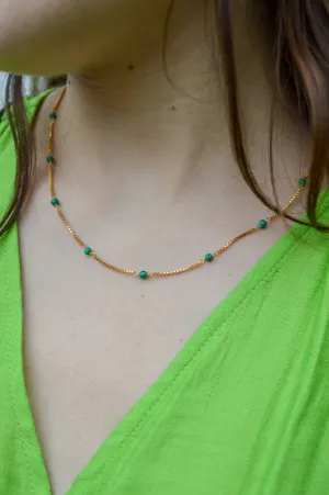 Shyla Venus Slim Malachite Necklace
