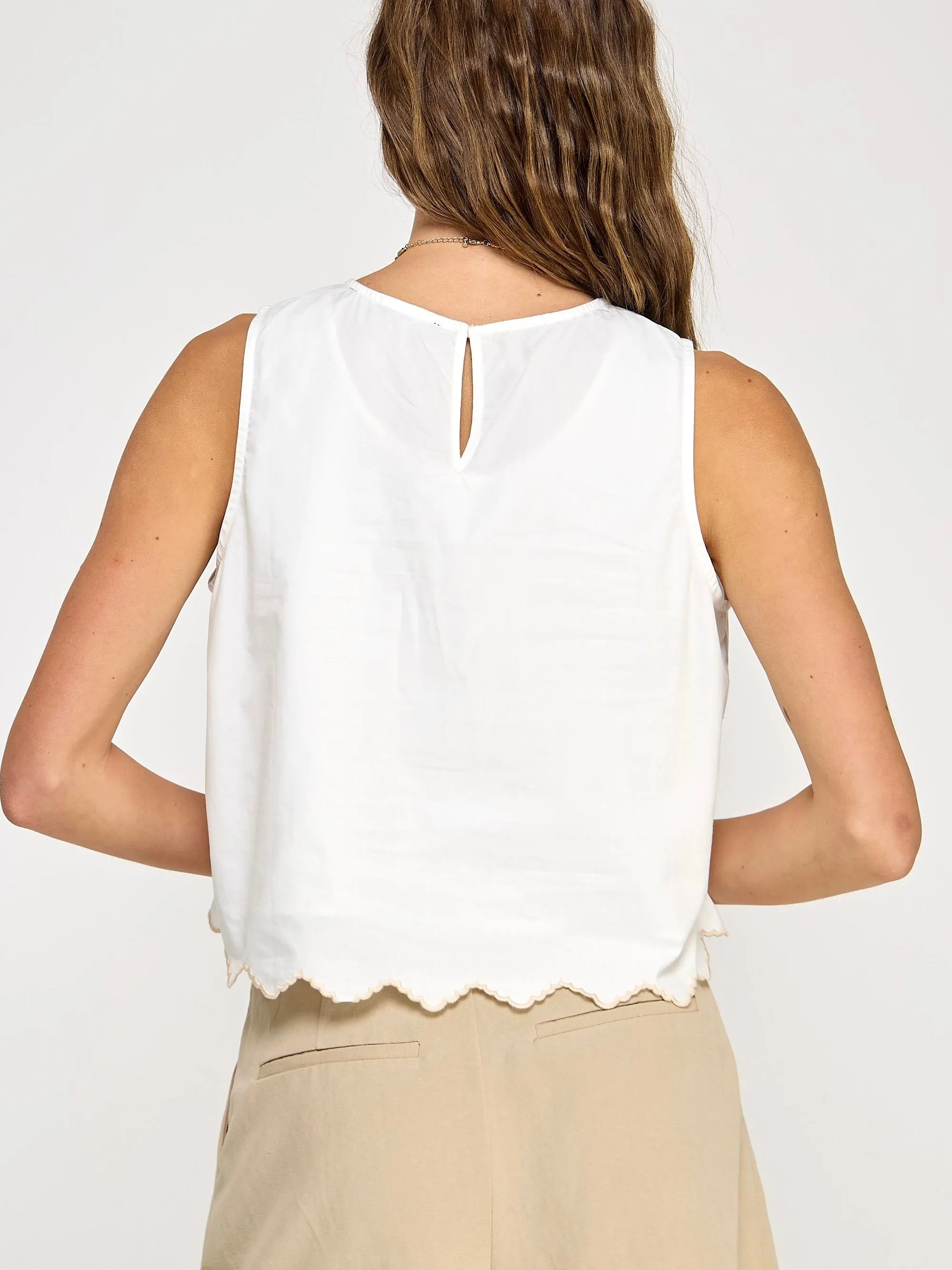 Sorrento Embroidered Sleeveless Top
