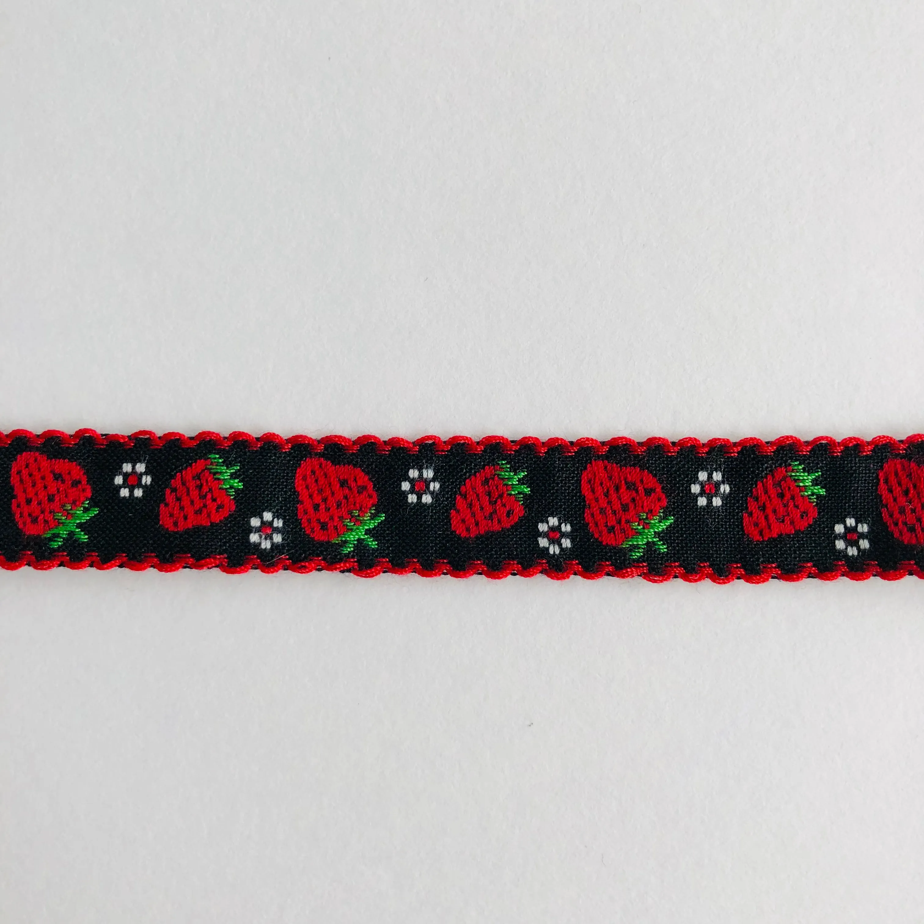 Strawberry Print - Red Strawberry on Black Tape