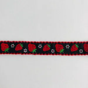 Strawberry Print - Red Strawberry on Black Tape