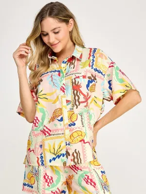 Summer Vibe Button Up Top