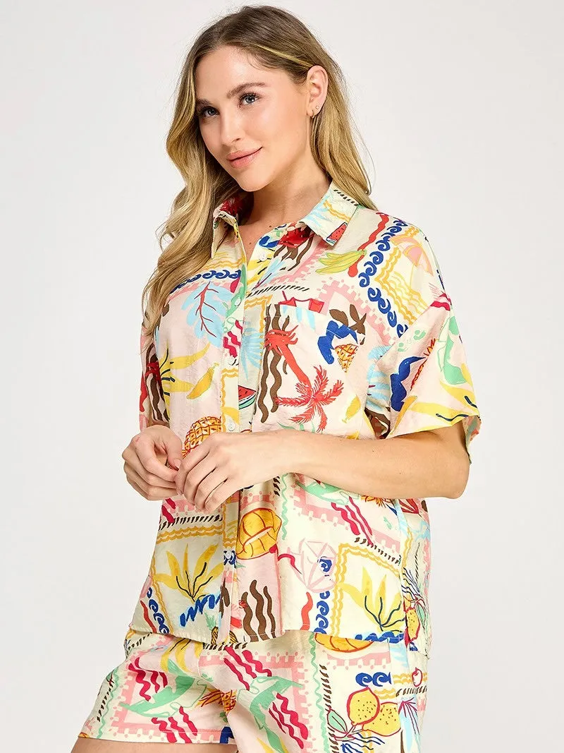 Summer Vibe Button Up Top