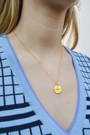 Une A Une Dot Mini Medallion Necklace