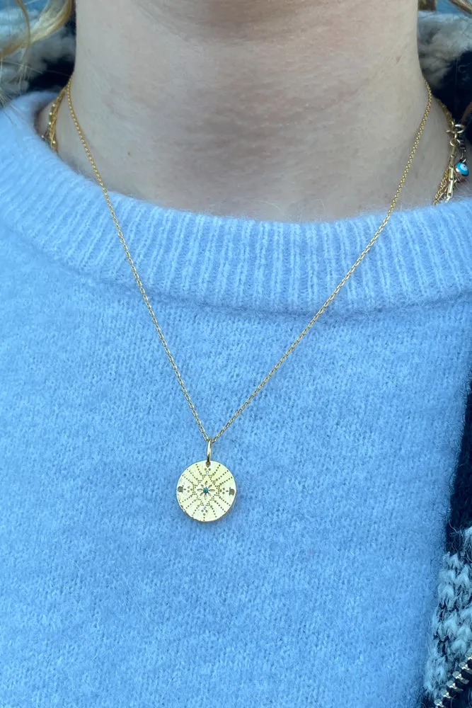 Une A Une Dot Mini Medallion Necklace