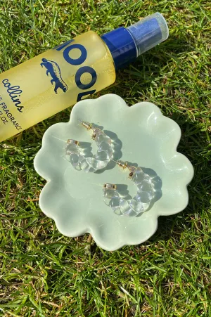 White Clear Resin Hoop Earring