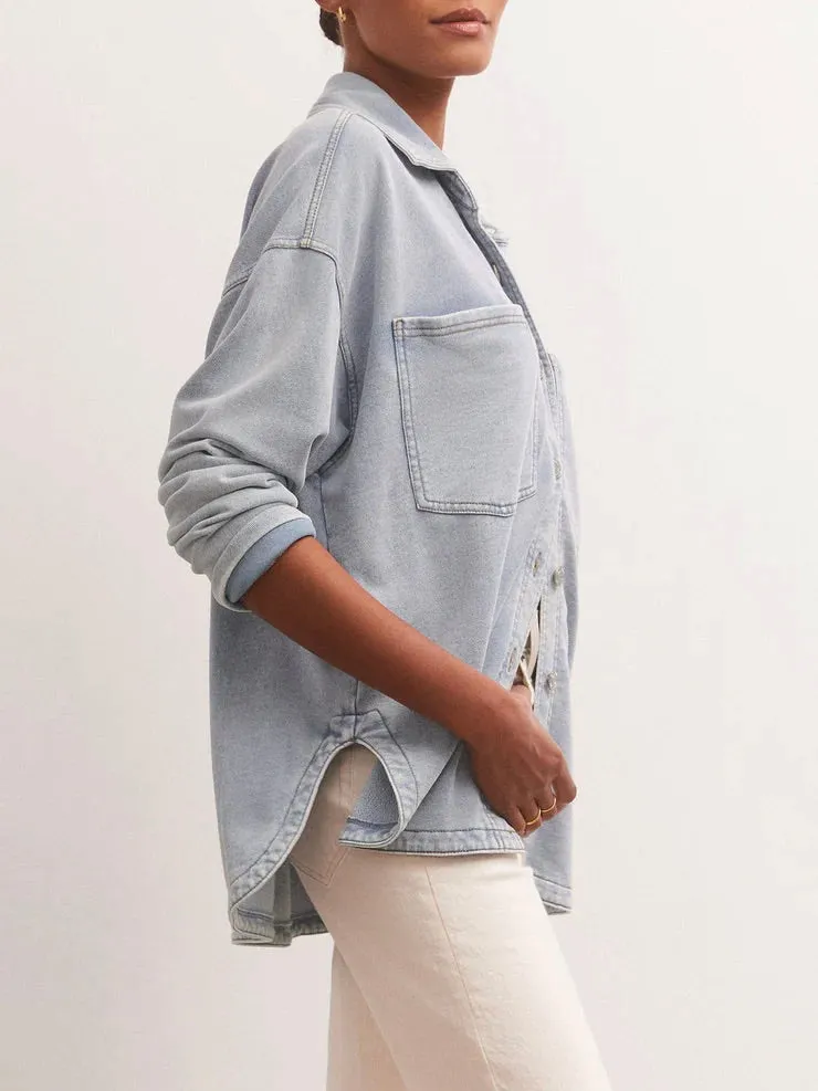 {Z Supply} All Day Knit Denim Shacket