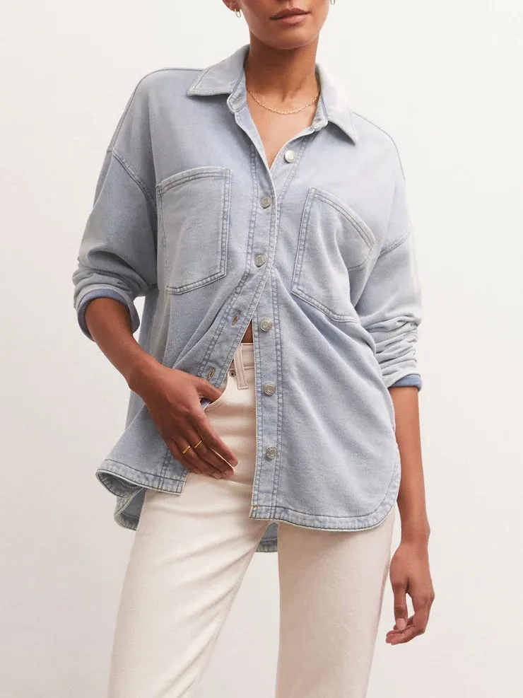 {Z Supply} All Day Knit Denim Shacket