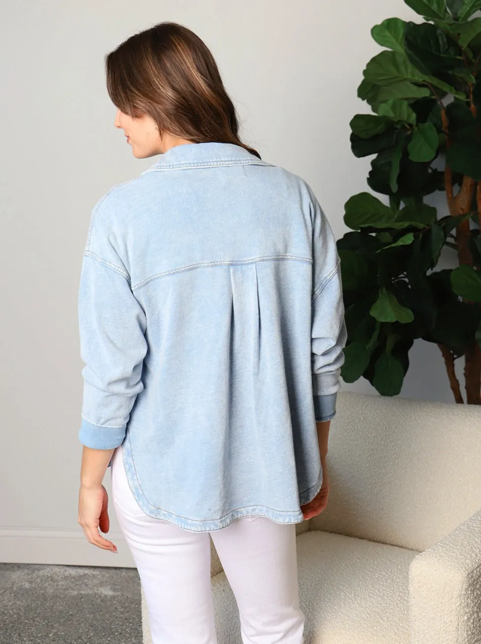 {Z Supply} All Day Knit Denim Shacket