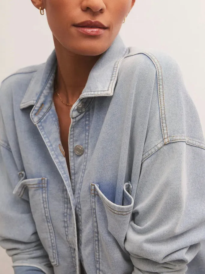 {Z Supply} All Day Knit Denim Shacket