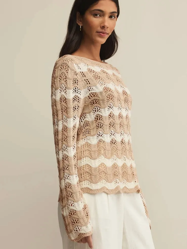 {Z Supply} Azura Stripe Crochet Sweater